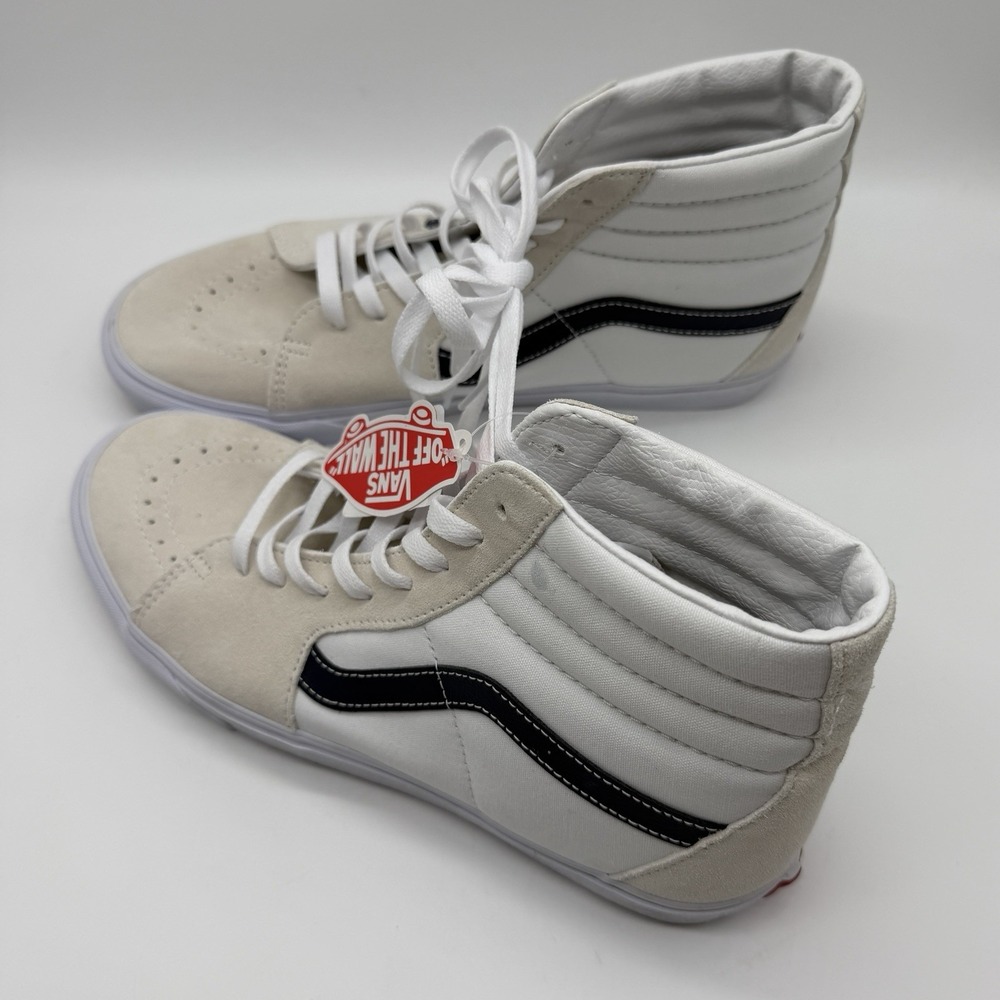 Vans Sk8-Hi Men's Size 12 White Cream Black High Top Sneakers New